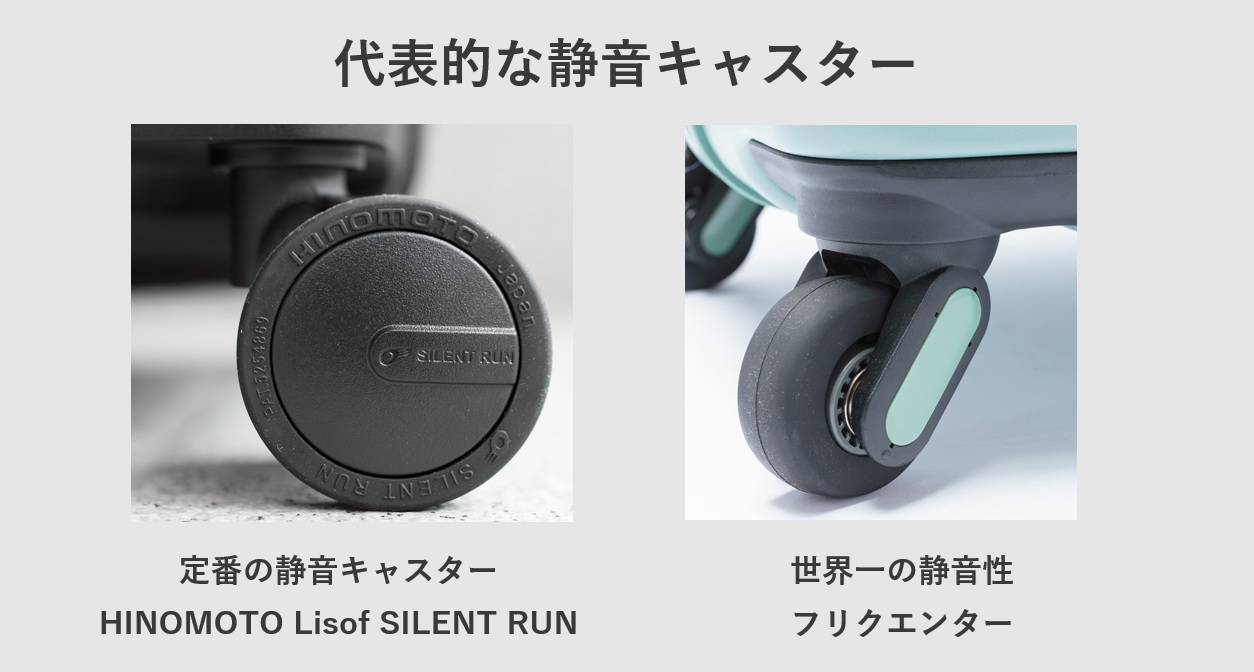 スーツケースの代表的な静音キャスター