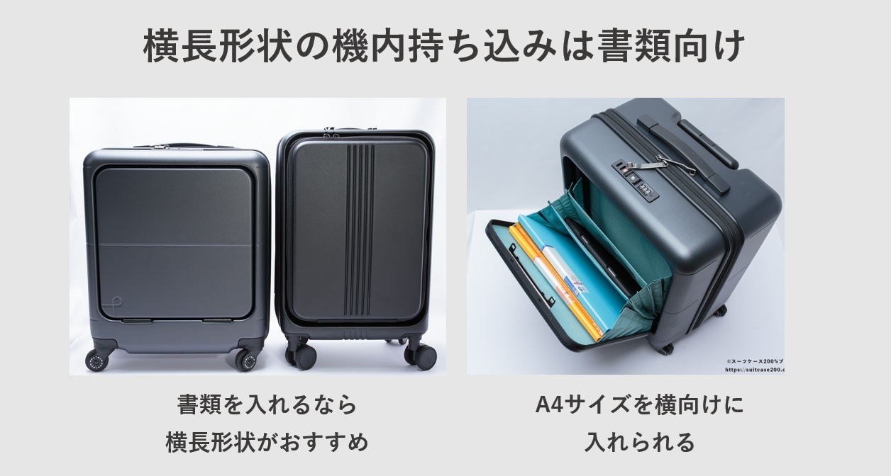 横長形状の機内持ち込みは書類向け