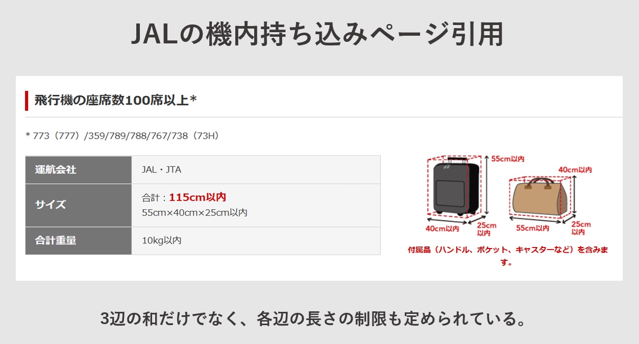 JALの機内持ち込みページ引用