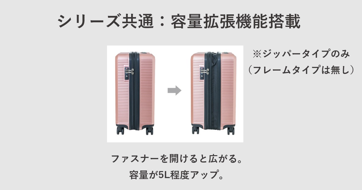 OUTDOOR PRODUCTS スーツケース 容量拡張機能について