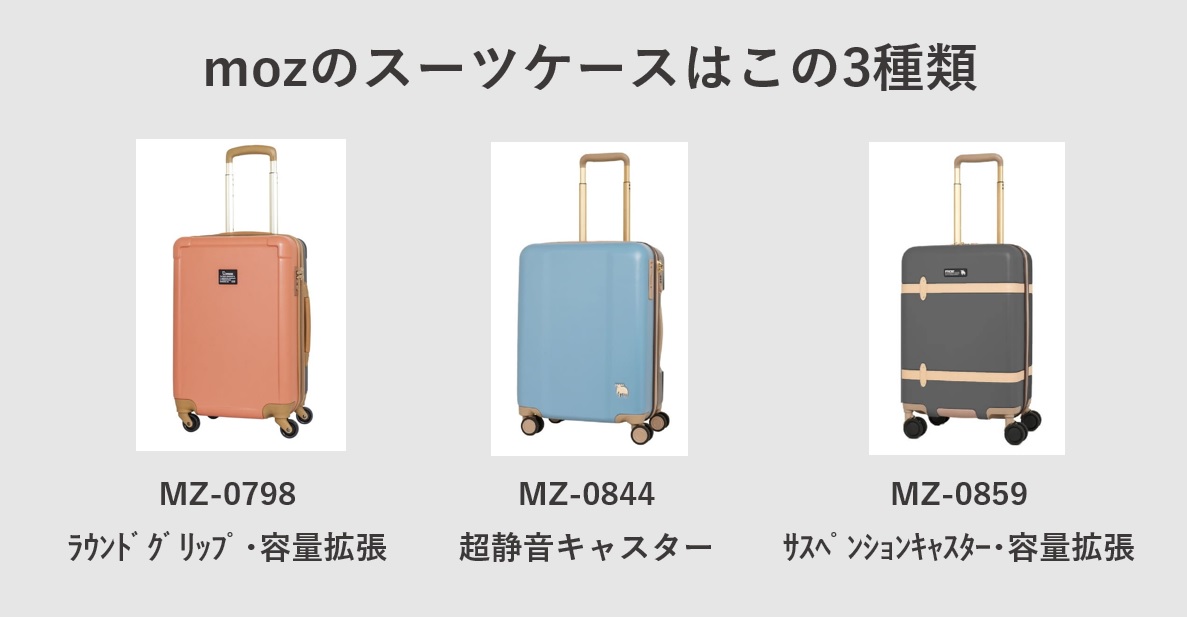 moz スーツケース 種類について
