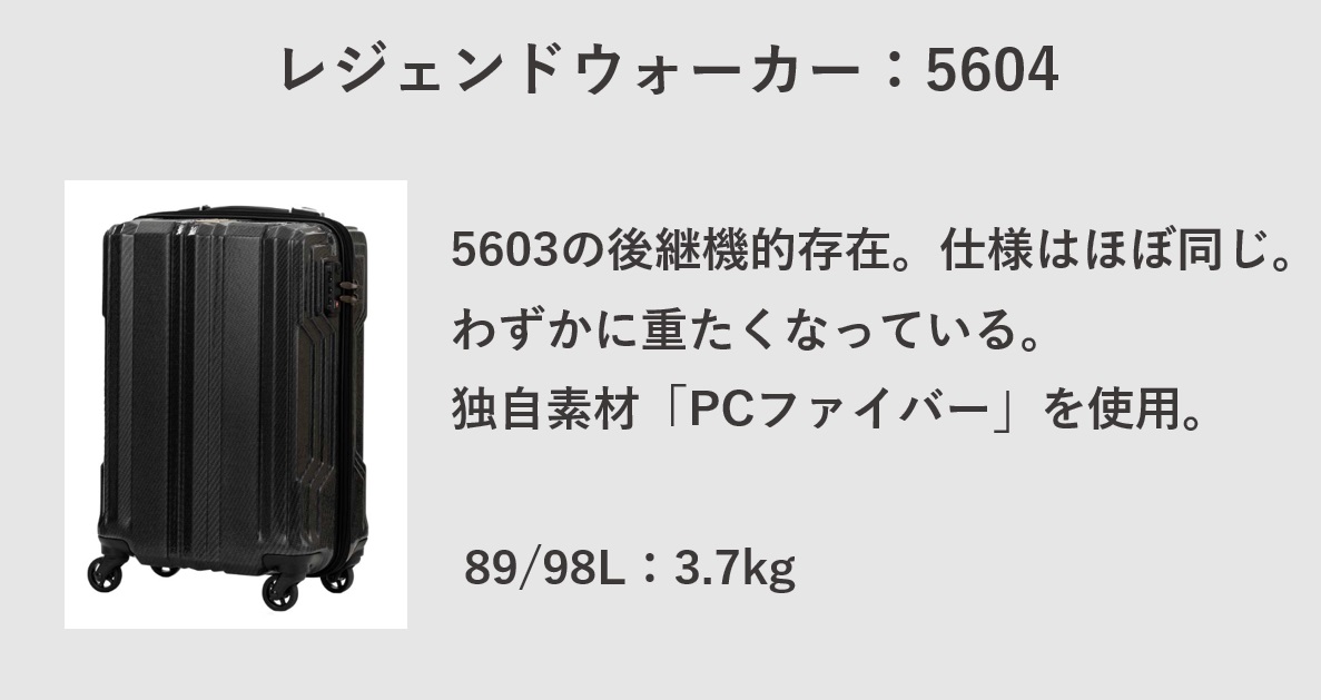 軽量 スーツケース レジェンドウォーカー：5604