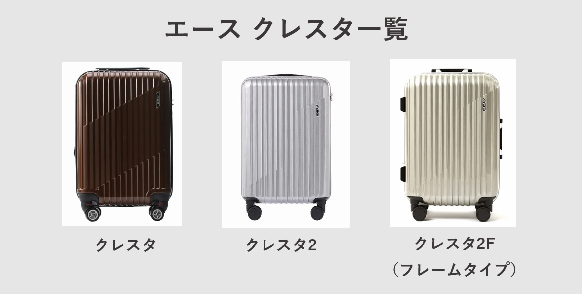 エースのスーツケース クレスタの種類一覧
