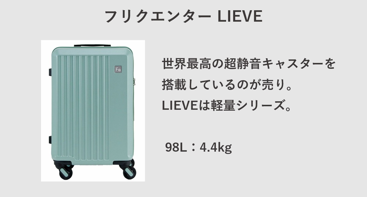 大型 軽量 スーツケース フリクエンター LIEVE