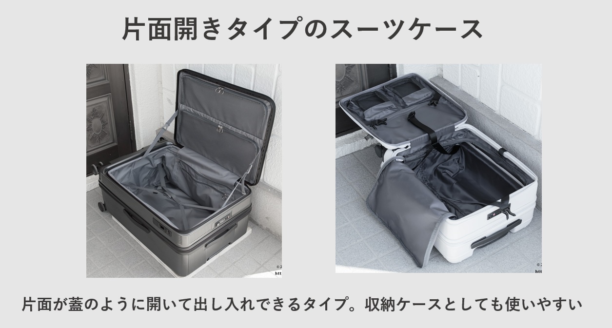 片面開きタイプのスーツケース