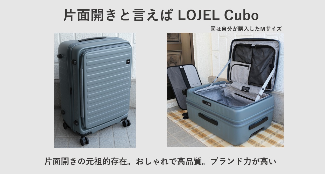 片面開きのスーツケースと言えばLOJEL Cubo
