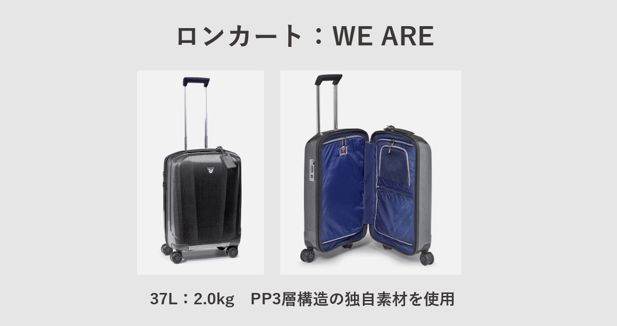 超軽量スーツケース ロンカート：WE ARE