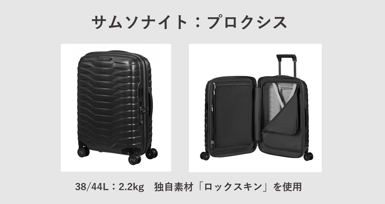 超軽量スーツケース サムソナイト：プロクシス