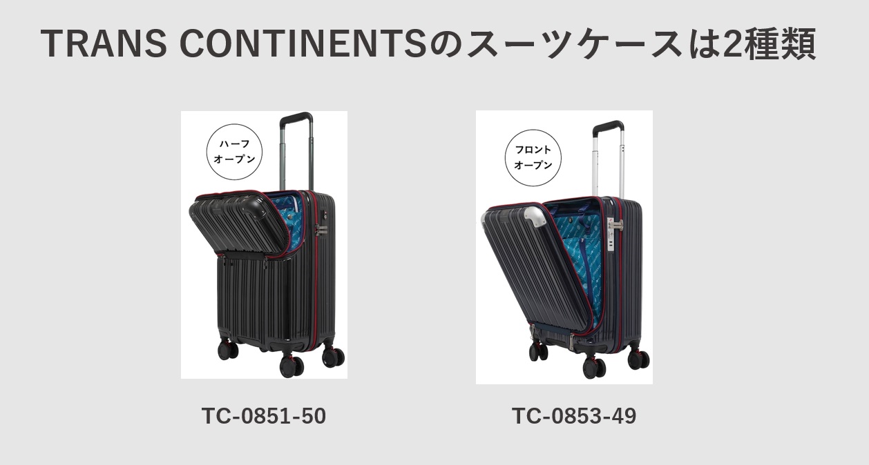 TRANS CONTINENTSのスーツケース 新型のスーツケースについて