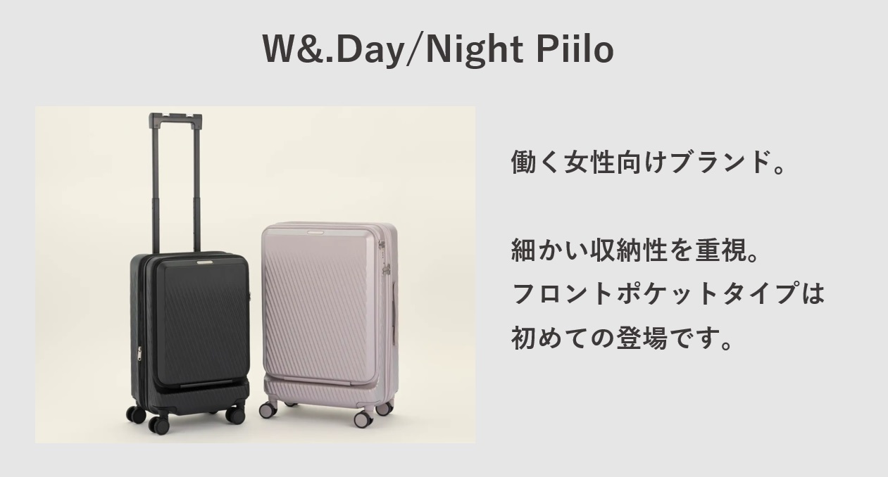 W&.Day/Night Piilo(ピーロ)　スーツケース 概要