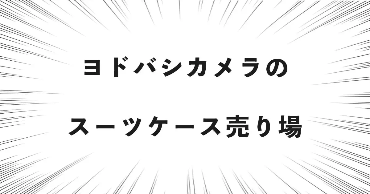 ヨドバシカメラのスーツケース売り場