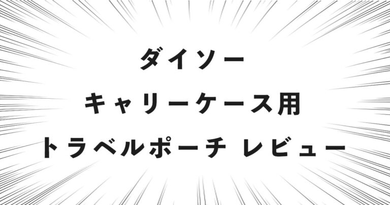 ダイソーのキャリーケース用 トラベルポーチをレビュー