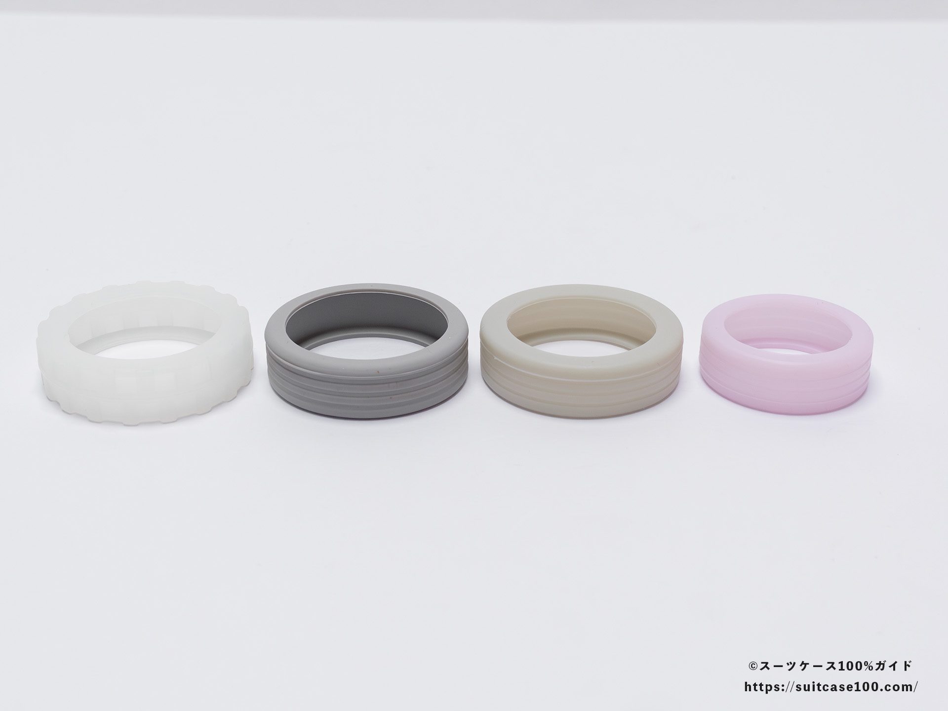 ダイソー 蓄光シリコーンキャスターカバー レビュー 外観比較