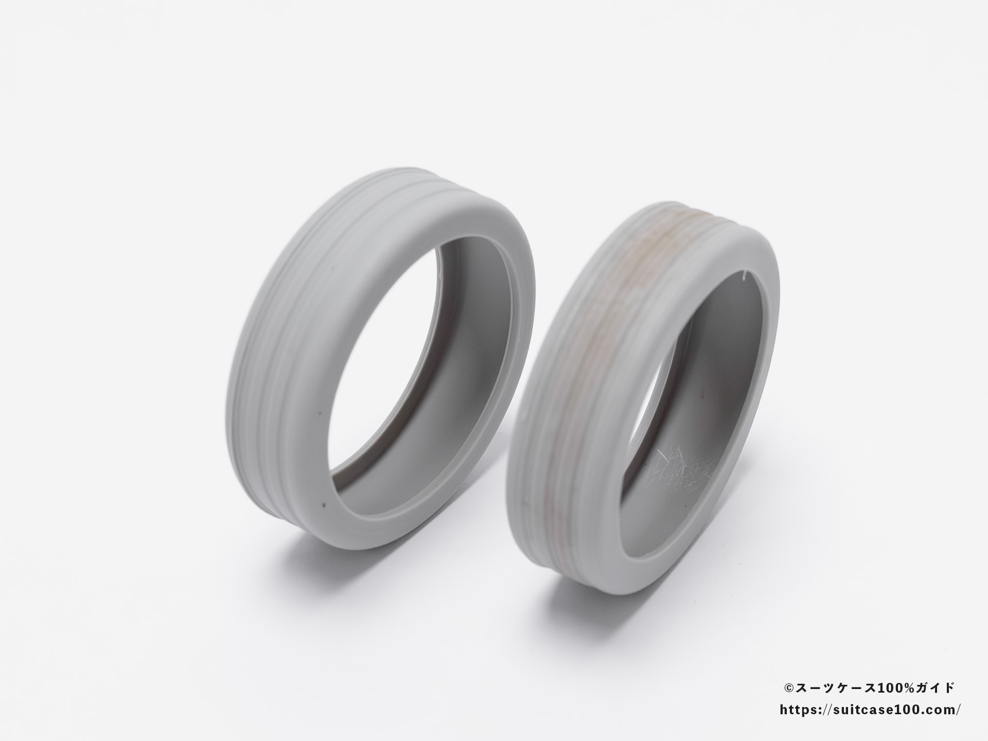 ダイソー シリコーンキャスターカバー 外観レビュー セリアとの比較 斜めから見た図