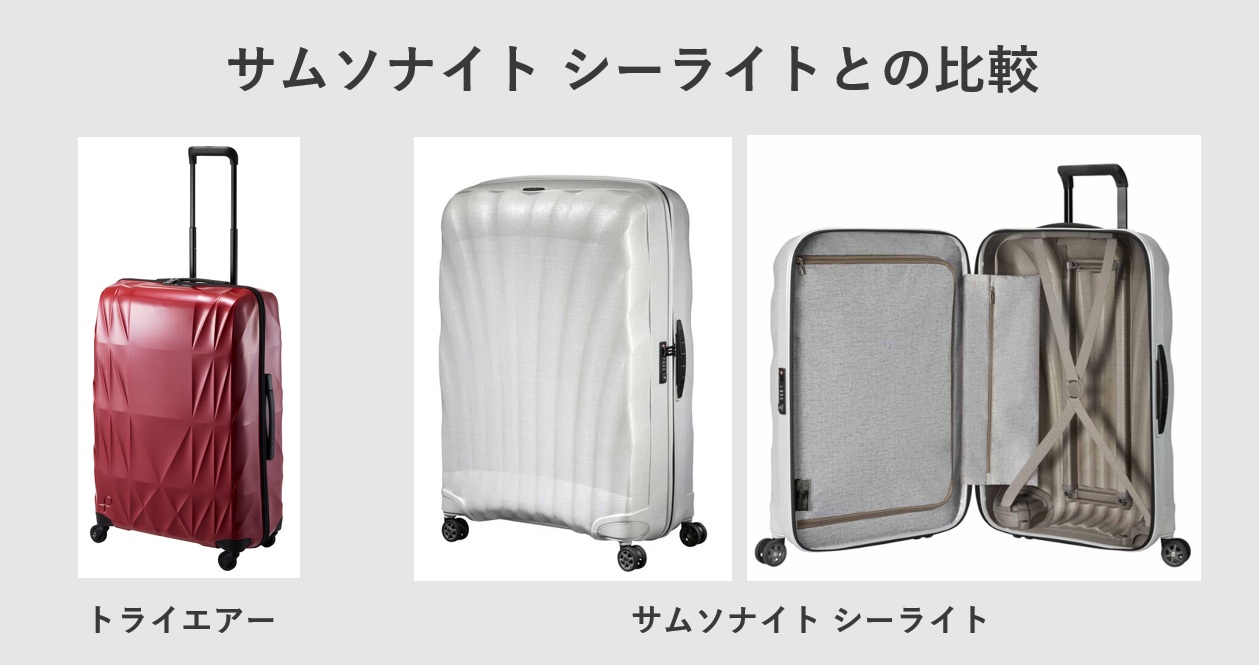 プロテカ Tri-Air(トライエアー) サムソナイト シーライトとの比較