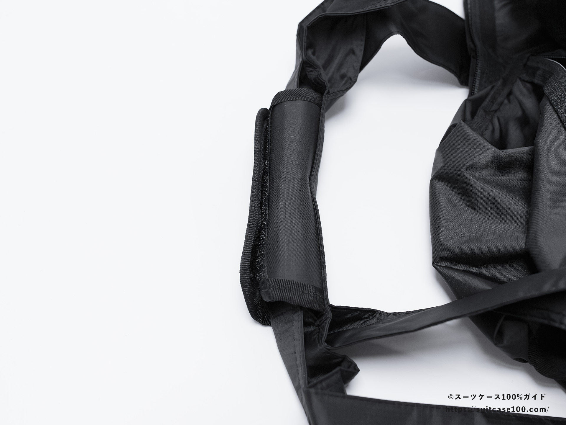 LAKOLE キャリーオンボストンバッグ 外観レビュー ハンドル部のカバーを固定した状態