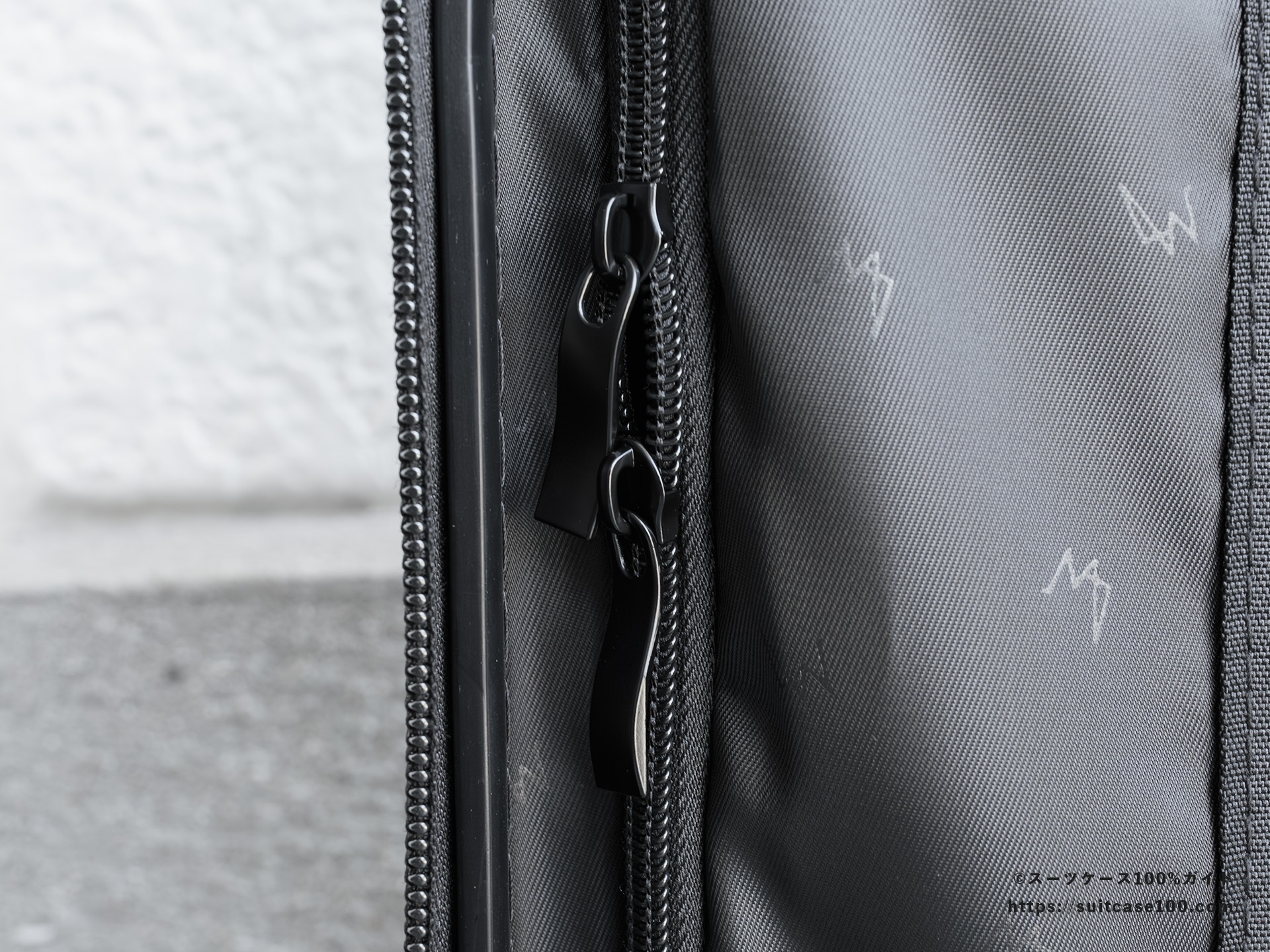 LW 5213-48 内装レビュー 左側仕切り開閉のファスナー拡大