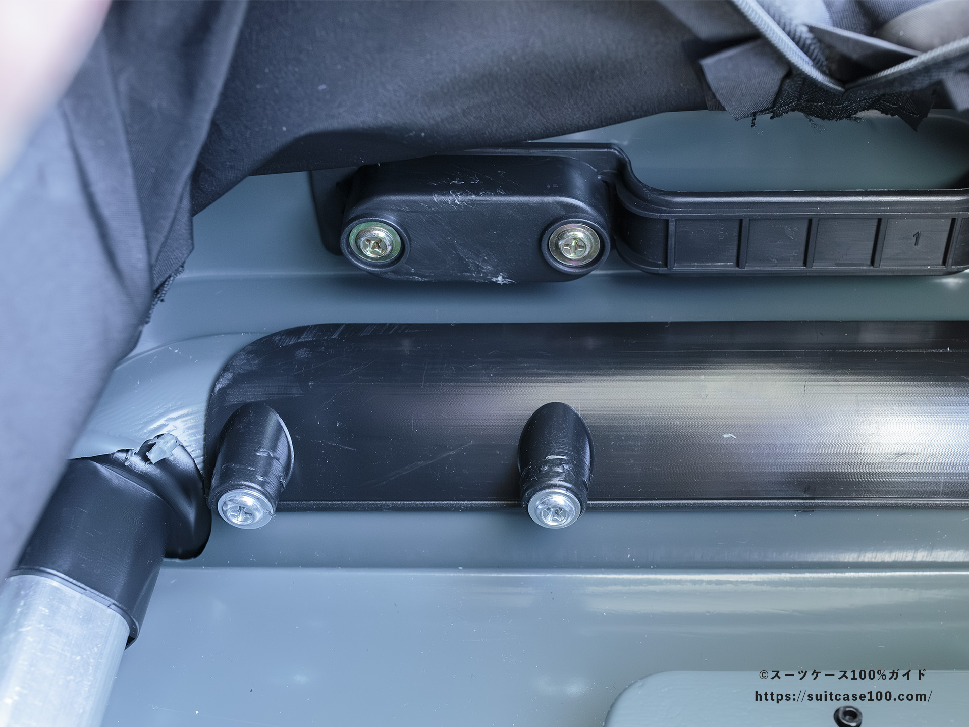 MAIMO SPEED U plus 内部レビュー トップハンドルとキャリーハンドル固定部拡大