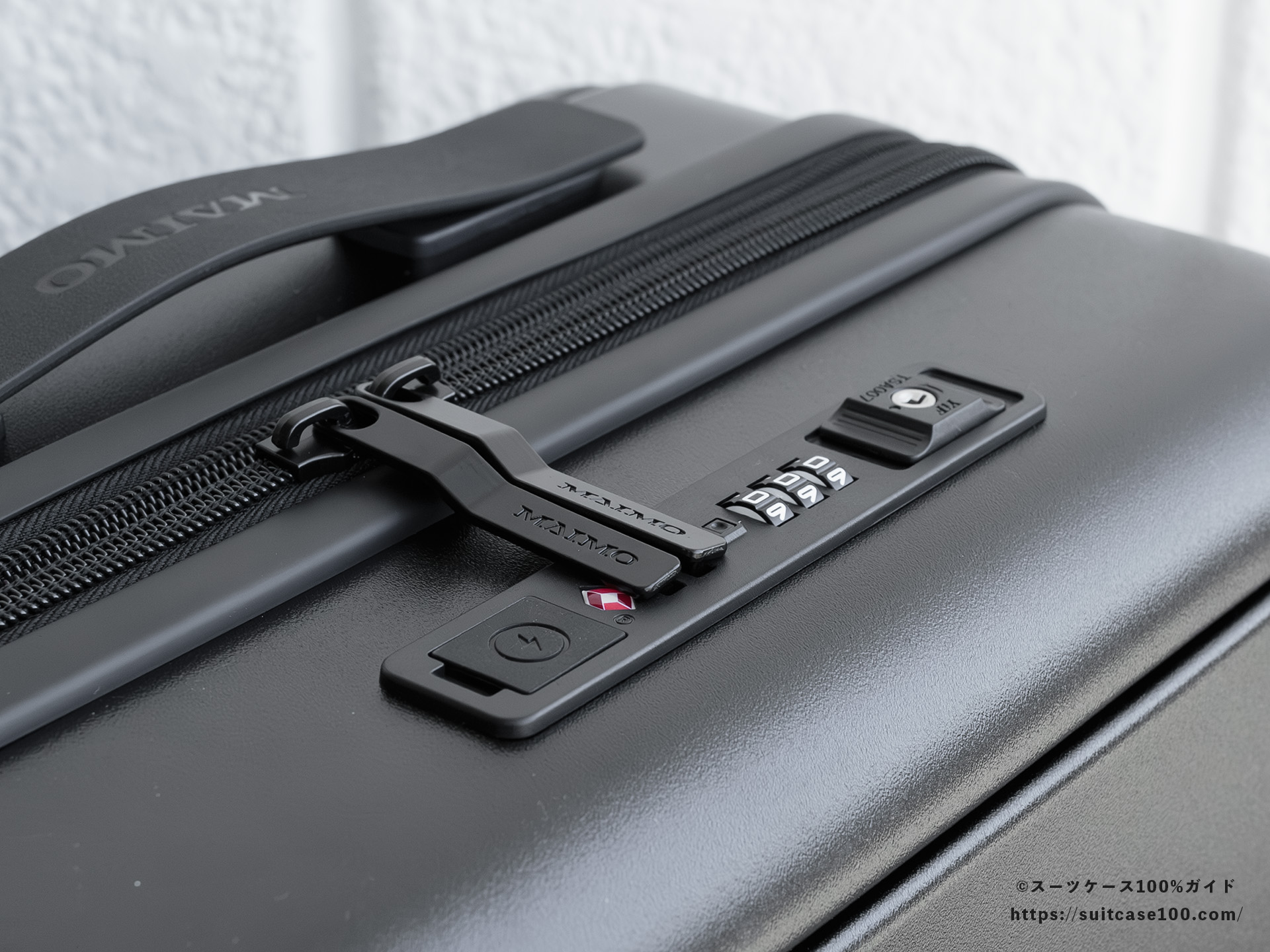 MAIMO SPEED U plus TSAロックレビュー 斜めから見た図