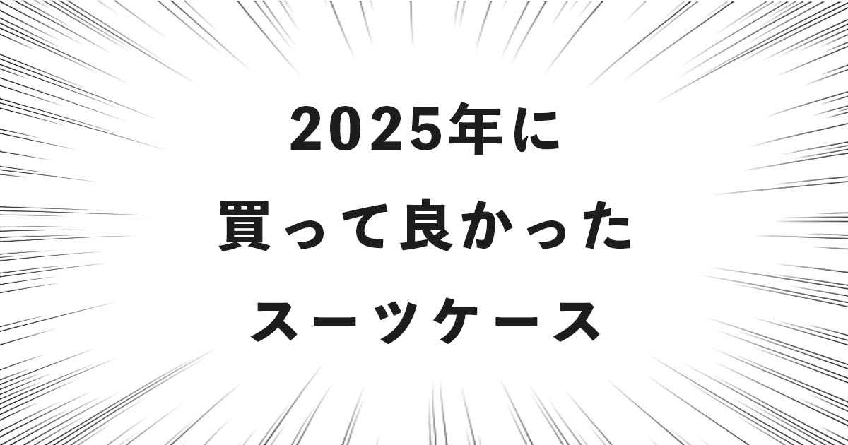 2025年に買って良かったスーツケース