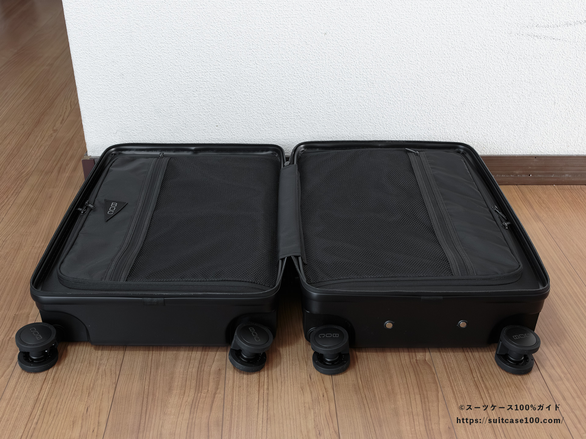 ROOKLYN OUTDOOR COMPANY The Jet Carry レビュー 実際に荷物を入れてみた 仕切りを閉めた状態