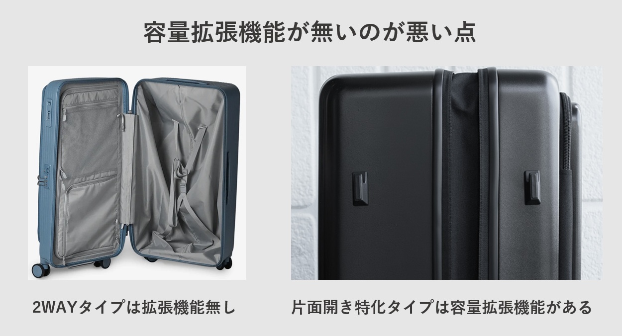 2WAYタイプは容量拡張機能が無いのが悪い点