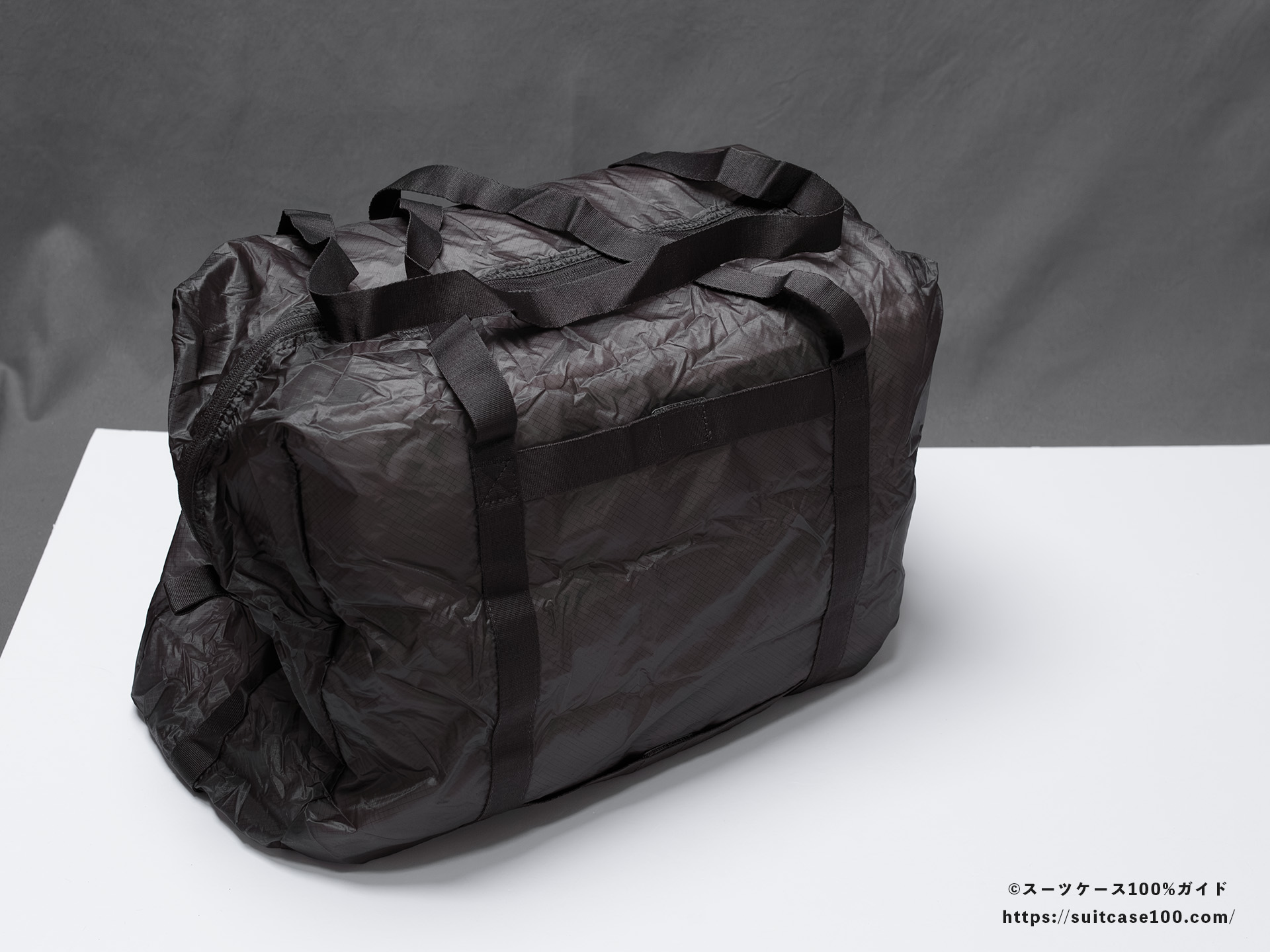 無印良品 軽量ナイロン小さくたためるボストンバッグ レビュー 荷物を入れた状態 全体図