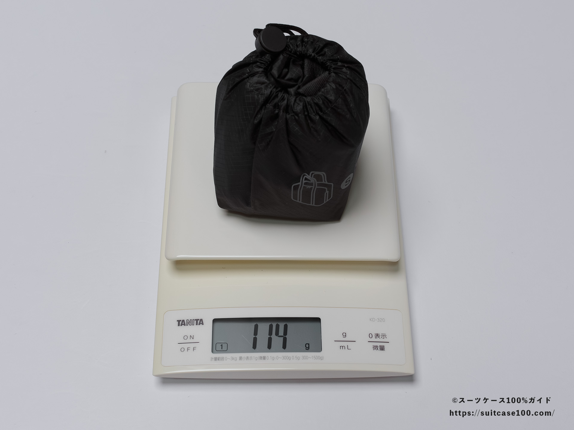 無印良品 軽量ナイロン小さくたためるボストンバッグ レビュー 重量測定結果